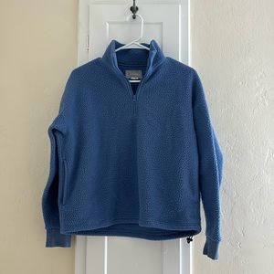 Everlane Renew blue fleece half zip